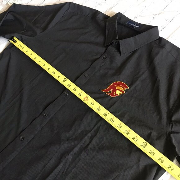 Vansport USC Trojans Long Sleeve Button up Dress Shirt 2X Shirt Black - Picture 5 of 7